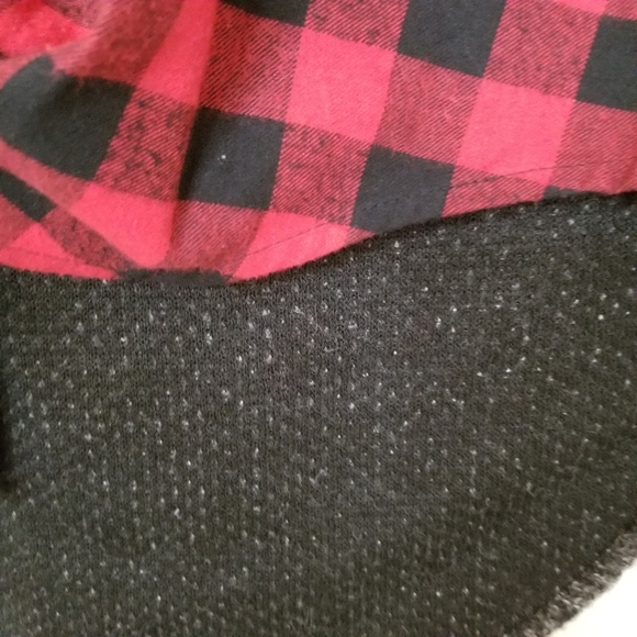 Maud Vivante‎ Buffalo Plaid Flannel With Knit Back Top Size: L - Picture 6 of 12